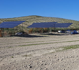 Bombeo solar de 50 CV (37 kW) para riego de finca de almendro