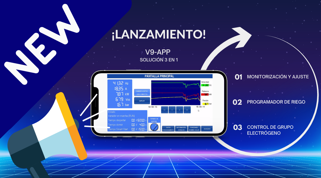 V9-APP: Solución 3 en 1 para el riego, control y gestión, las 24 horas, 365 días.