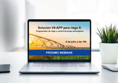 Solución V9-APP para riego lI. Programador de riego, control de grupo electrógeno